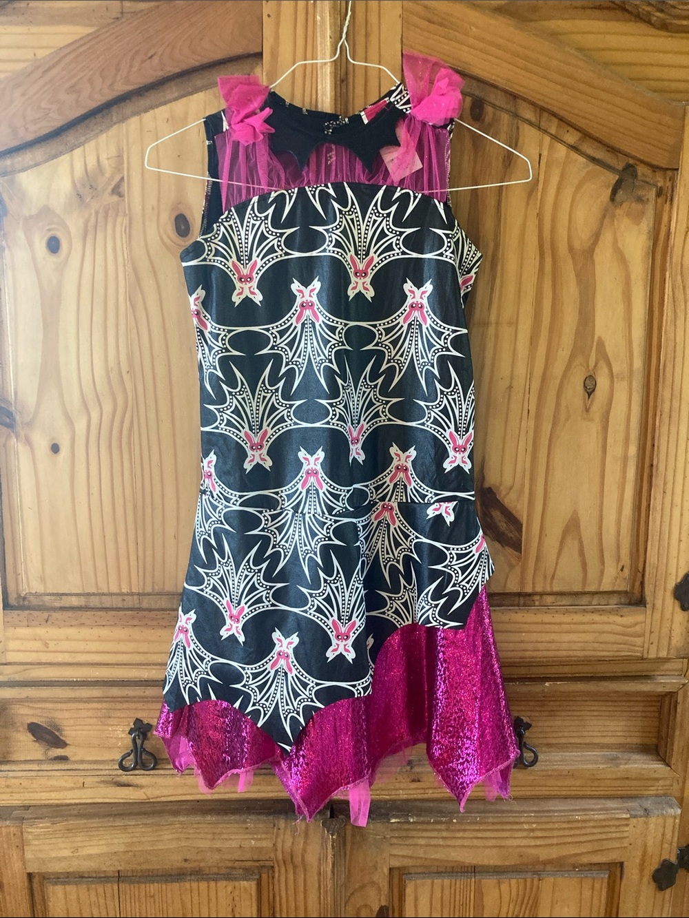 Girls Monster High pink black vampire rabbit costume dress size L